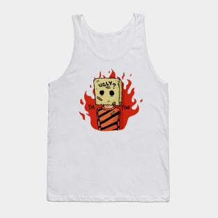 Cartoon character. Paper bag Tank Top